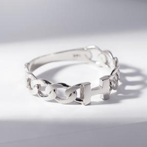 [엘렌쥬얼리]925 Silver 이니셜 H 볼드 체인 미스 링 반지