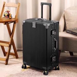 30인치 하드 캐리어 블랙 알루미늄 하드캐리어 대형 여행 수하물 프레임 기내용