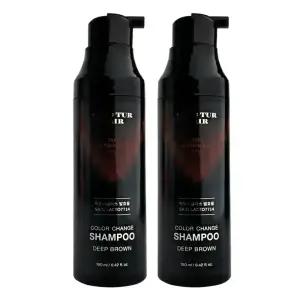꾸띄르 헤어 시즌4 스킨락토7714 염색샴푸 딥브라운 190ml 2개 컬러체인지샴푸 진갈색
