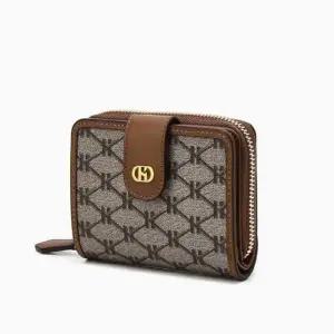 [NS홈쇼핑][헤지스ACC] [헤리아토] H장식 브라운 패턴 가죽 반지갑 HIWA5F835W1..