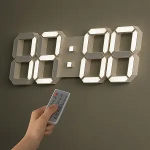 국산 플라이토 3D LED 인테리어 벽시계 LG전구 38cm 크림화이트