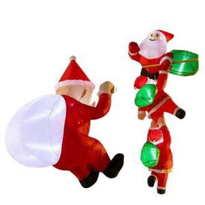 3단 벽타는산타 풍선 4m 크리스마스 조형물 오르는 담장넘는산타 솔로산타 조명 그릴