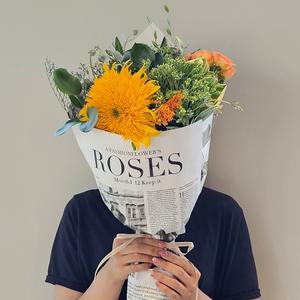 [꽃같은하루] 테디베어 해바라기 꽃다발 생화 택배 꽃 주문 온라인꽃집