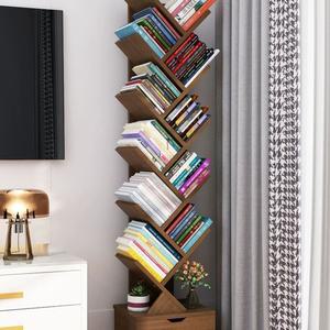 북트리 책꽂이 북타워 스탠딩 지그재그 커브 우드 선반 수납