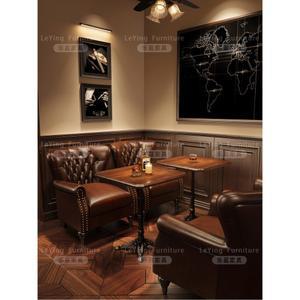 위스키 소파 빈티지 1인 식 안락 벤치 카페 의류점 청바 3인용소파 단철 나무