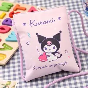 산리오 핸드폰 파우치-쿠로미/스마트폰 유아 소품 소풍 보조 디자인 유치원 초등학생 보냉 도시락 미니