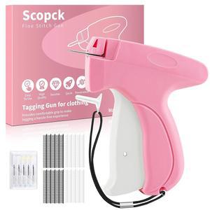 [미국배송] 옷용 스티치 건 - 휴대용 태그 퀵 의류 고정기 태깅 재봉 키트에는 바늘 6개 검은색 패스너 1000개 흰색 1000개(핑크색)가 포함되어 있습니다
