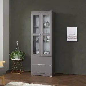 [인터데코]유리문 장식장 거실장 양주장 상패 60cm P0000BIW (착불)