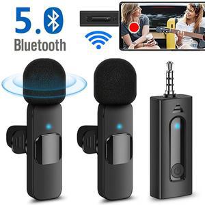 무선 3.5mm 라 발리에 마이크 블루투스 5.0 녹음 스피커 용 미니 스마트 폰 옷깃