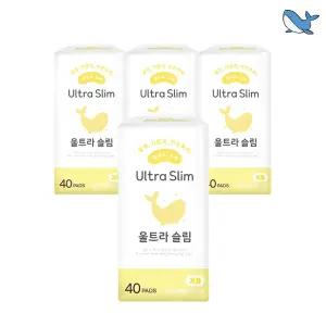 [알뜰기획] 춤추는고래 대용량 슬림 팬티라이너 40P X 4팩 /160매