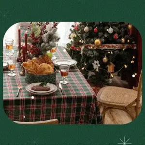 크리스마스 체크 테이블보 식탁보 탁자매트 테이블보 체크테이블매트 식탁덮개
