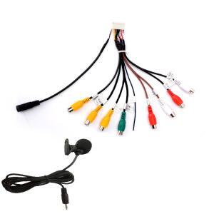 안드로이드 올인원 배선 RCA 케이블 라디오 어댑터 마이크 AUX 자동차 안드로이드 20 핀홀 4G/WIFI 버전