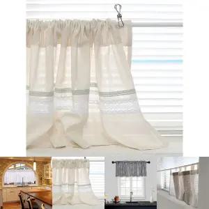 레이스 포인트 면바란스 커튼 다용도실 현관문 장식천/체크/커튼/바란스/패브릭/가리개/화장실/거실/쉬폰