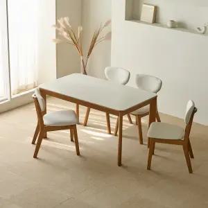 파로마 루토 세라믹 원목식탁 다렌C의자 세트 4인용 1400 (의자4)