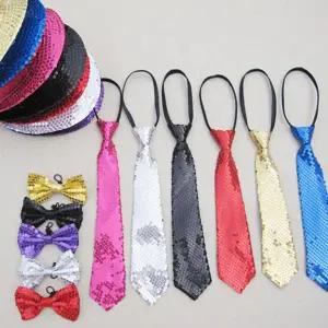 스팽글넥타이 합창 단체 넥타이 무대의상 반짝이 파티 보타이 무대공연 마술쇼 재