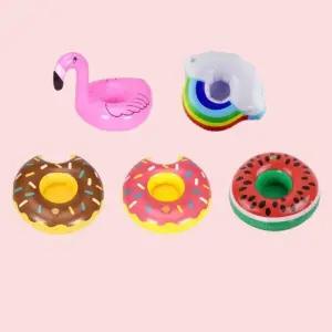 음료수 컵 홀더 플라밍고 수박 도넛 드링크 튜브 컵받침대 음료튜브