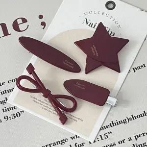 옆 앞 잔 머리 헤어 고정 삔 예쁜 집게 핀 4개 세트