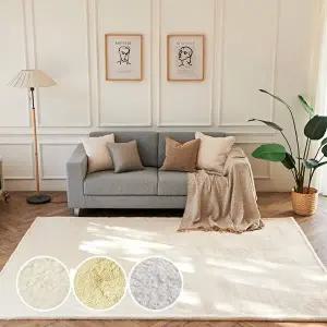 [모두의러그]부드러운 극세사 인조 토끼털 거실러그 사계절 카페트 200X200