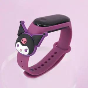 산리오 귀여운 쿠로미 캐릭터 3D LED 전자 손목 시계 초등 학생 유아 어린이 손목 시계 (쿠로미)