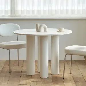 아씨방가구 피에르 화이트 4인 원형 식탁 1200