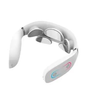 스위스밀리터리 세기조절 5개 전극패드 휴대용 저주파 목 마사지기_화이트