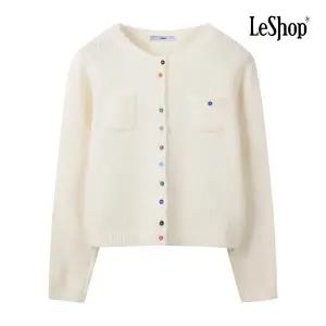 [르샵] 레인보우 버튼 부클 니트 가디건 (BP9KC008A)