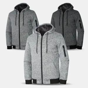 [아즈바이]남자 멜란지 보아털 후드 기모 집업 자켓 ATW5 겨울