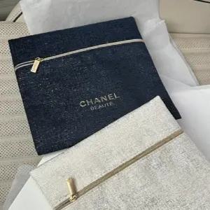 샤넬뷰티골드펄 베이지 파우치 / 샤넬뷰티골드펄 네이비파우치
