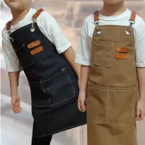 키즈 앞치마 10색상 어린이 초등학생 캔버스 에이프런 미술 요리 체험학습 준비물