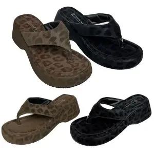 레오파드쪼리 레오핏통굽쪼리 여름 호피 뮬슬리퍼 키높이 쿠션신발