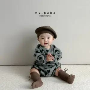 아기 니트 상하복 겨울 하트자가드 블루머 세트 마이베베