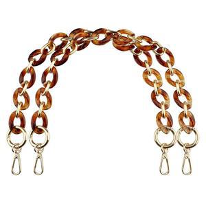 보엘건 아크릴 지갑 체인 손잡이 스트랩 교체 핸드백 또는 숄더백 세트 길이 2, 15.8인치(빈티지 앰버/골드)