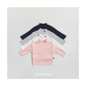 유아 겨울 ot하트반폴라t 티셔츠 오뜨베베