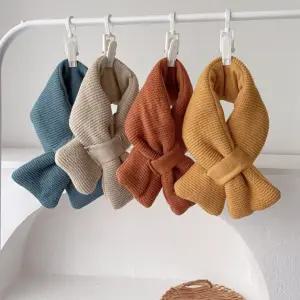 아동 리본 끼우는 니트 머플러 목도리 겨울 보온 방한 키즈 유아 머플러 니트 유아 방한 스카프 보온