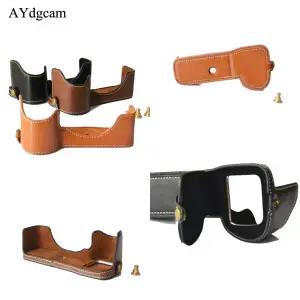 PU 가죽 카메라 케이스 소니 ILCE-9 A9 A7 III A7R III A7R3 하프 바디 보호 커버 케이스 스킨 카메라 가방