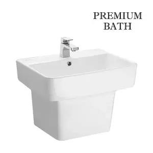 [아메리칸스탠다드]새니터리 큐브 P 반다리 일체형 세면대 앙카포함 SC1358L