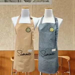 주방 방수 앞치마 원피스형 홈카페 예쁜 여성 방수 앞치마 가정용 요리 간편