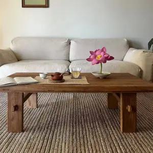 고급스러운 사각 고재 소파테이블 협탁 거실 거실테이블 카페 70x45x35cm