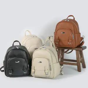 여성 모던 버클포인트 포켓 미니백팩 캐주얼 스트릿룩 가벼운가방