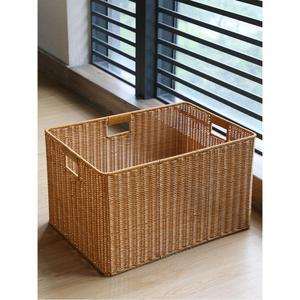 라탄 바구니 정리함 손잡이 뚜껑형 BASKET 등나무 대용량 커피 6호 내츄럴