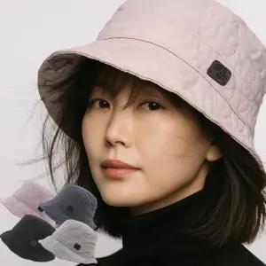 겨울 중년 여성 방한 퀼팅 패딩 벙거지 버킷햇 엄마 챙모자/B-26361