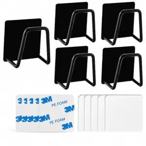 샵리빙 초강력 접착식 무타공 후크 걸이, 5개, 블랙