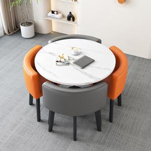 4인용 테이블 세트 원형 인테리어 원탁 식탁 의자