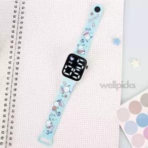 웰픽스 산리오 포차코 LED 전자 시계 실리콘밴드시계 LED전자손목시계 귀여운캐릭터시계