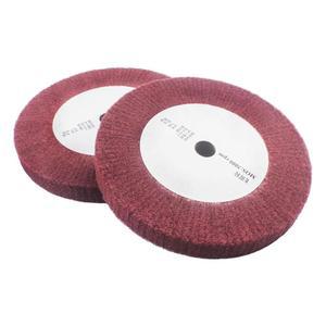 JUNLIXN 2개 8인치 부직포 연마 휠 320 그릿 나일론 와이어 드로잉 플랩 휠(빨간색)