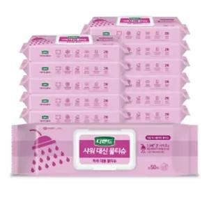 디펜드 샤워대신 환자 목욕 바디 물티슈 캡 50매 12팩