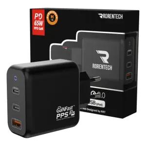 로랜텍 초고속충전기 2 65W GAN PPS USB PD 3포트 멀티 블랙 (N)