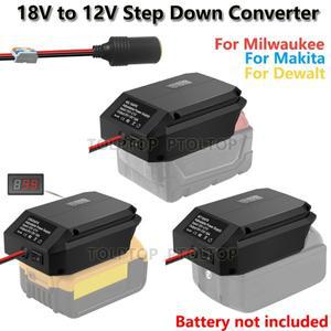 DEWALT 호환/Milwaukee 호환/Makita 호환/Einhell 18V to12V 파워 휠 배터리 어댑터 용 스텝 다운 컨버터 D