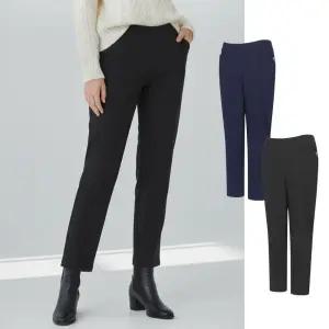 따뜻한 국내생산 스판 중년 여성 겨울 기모바지 밴딩 스판 엄마 일상복 G씨제이 삼각 시보리