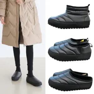 패딩신발 3종택1 부츠 슬립온 뮬 블랙컬러 남여공용 겨울신발 방한화